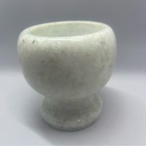Heavy stone mortar in white-with pedestal base